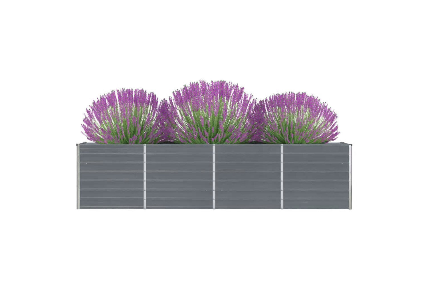 vidaXL 47048 Raised Garden Bed 320x40x77cm Galvanised Steel Grey-2