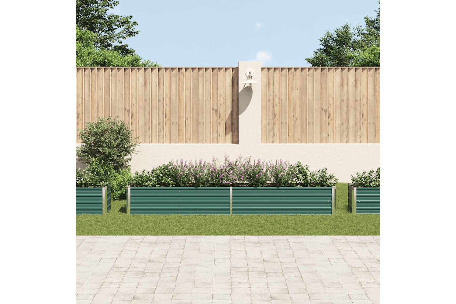 vidaXL 47053 Garden Raised Bed Galvanised Steel 320x40x45cm Green-2