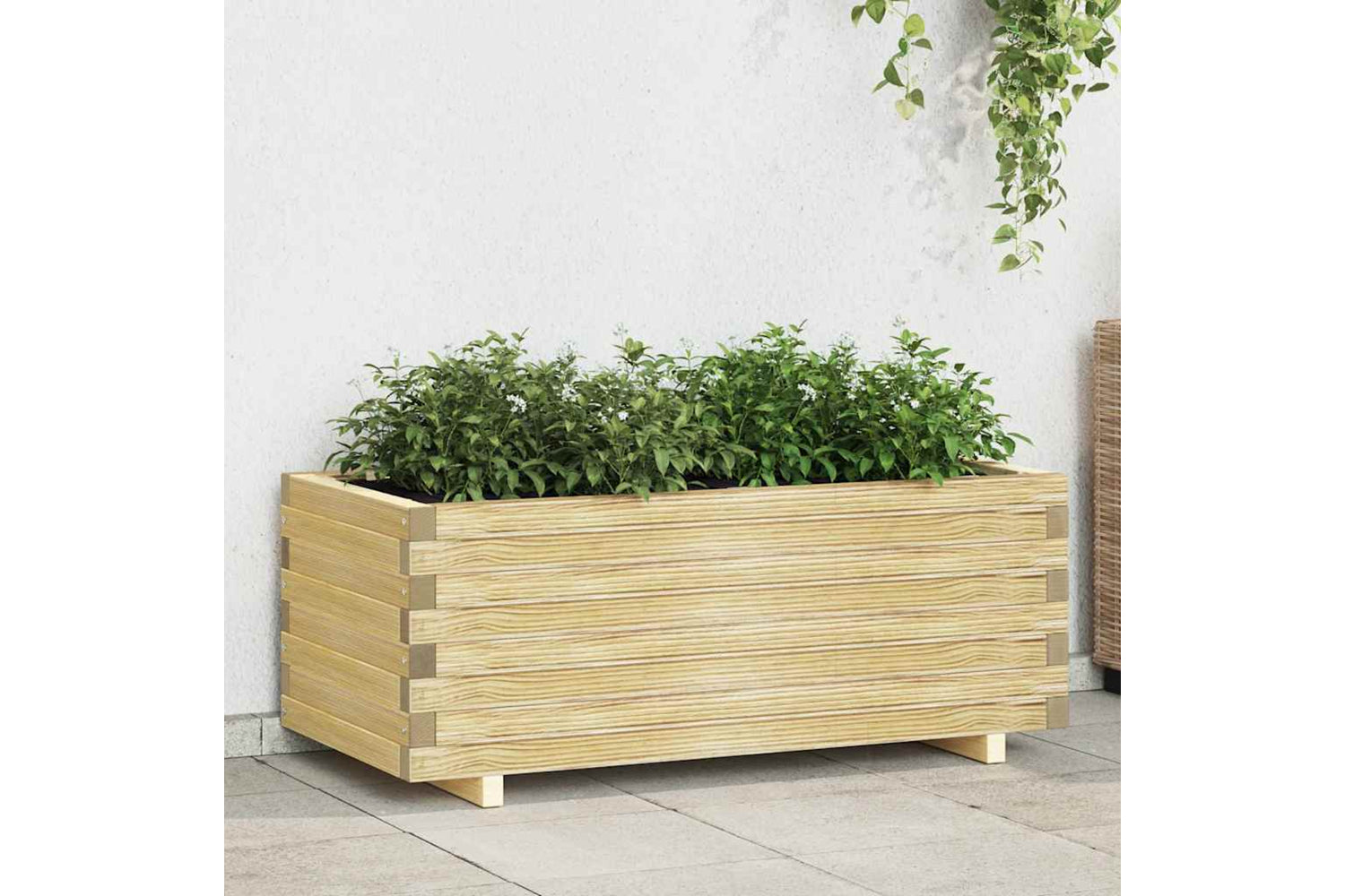 vidaXL Raised Bed 100x50x40cm Wood Rectangular-2
