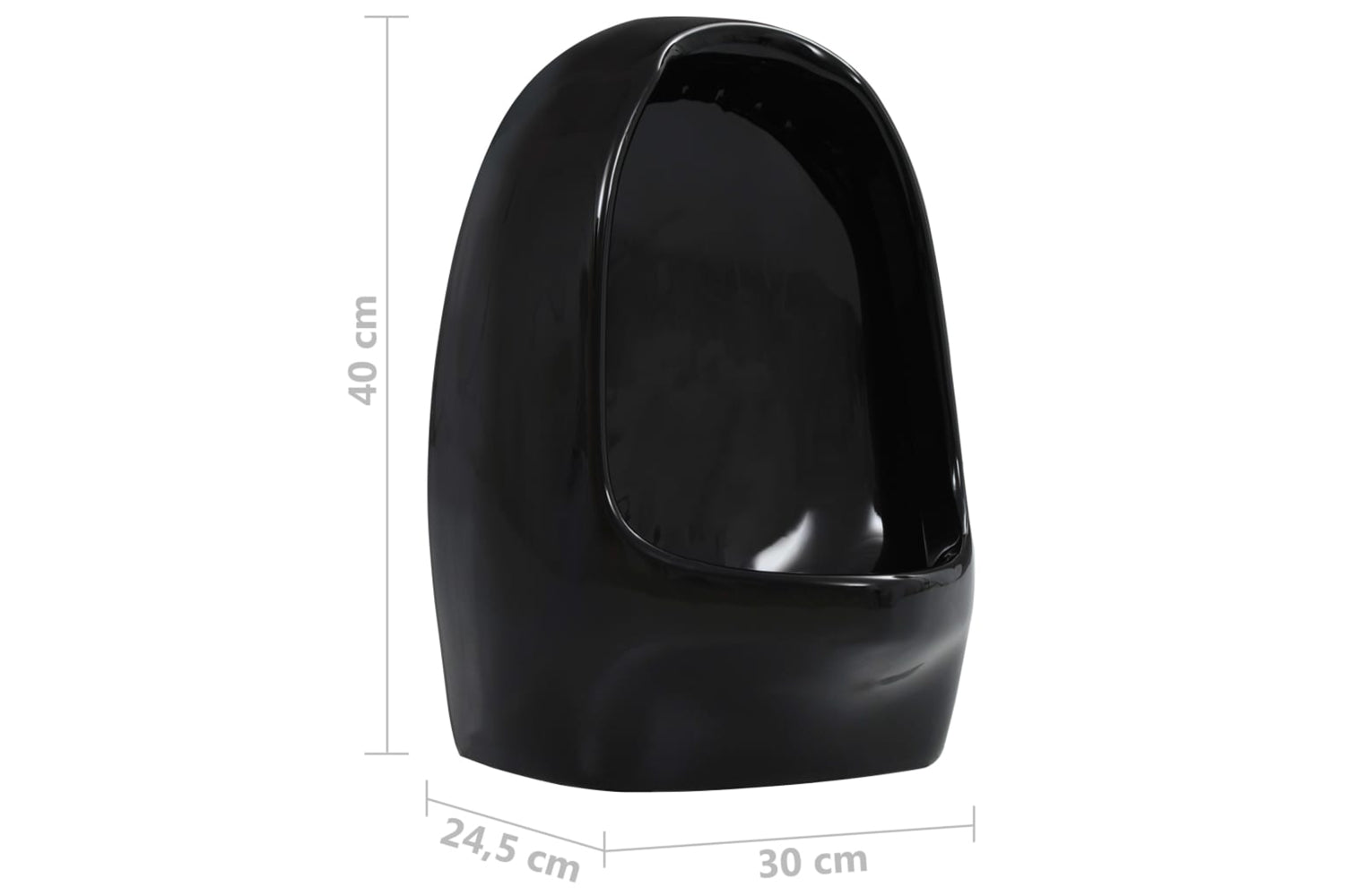 Vidaxl 143988 Wall Hung Urinal With Flush Valve Ceramic Black-6