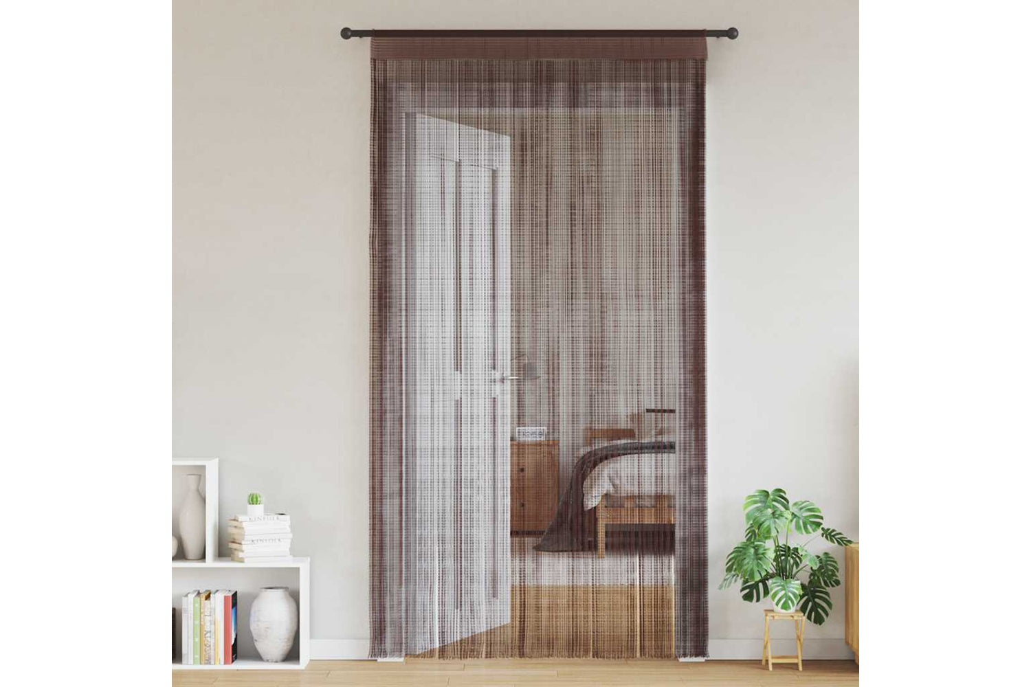 vidaXL 132410 String Curtains 2 Pcs 100x250cm Brown-2
