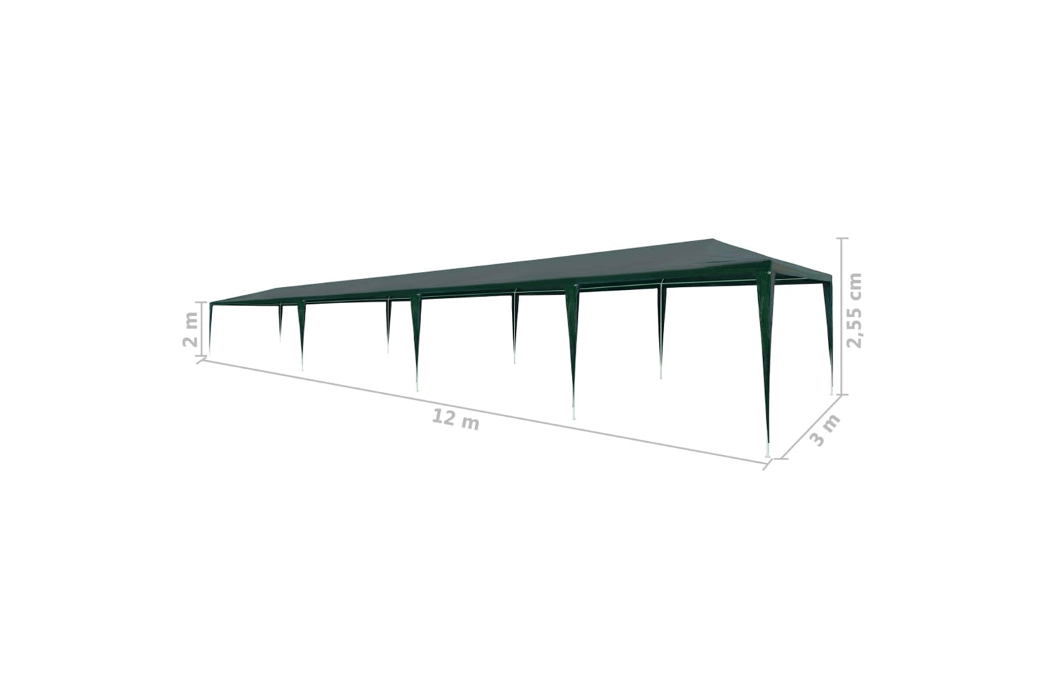 Vidaxl 45095 Party Tent 3x12 M Pe Green-6