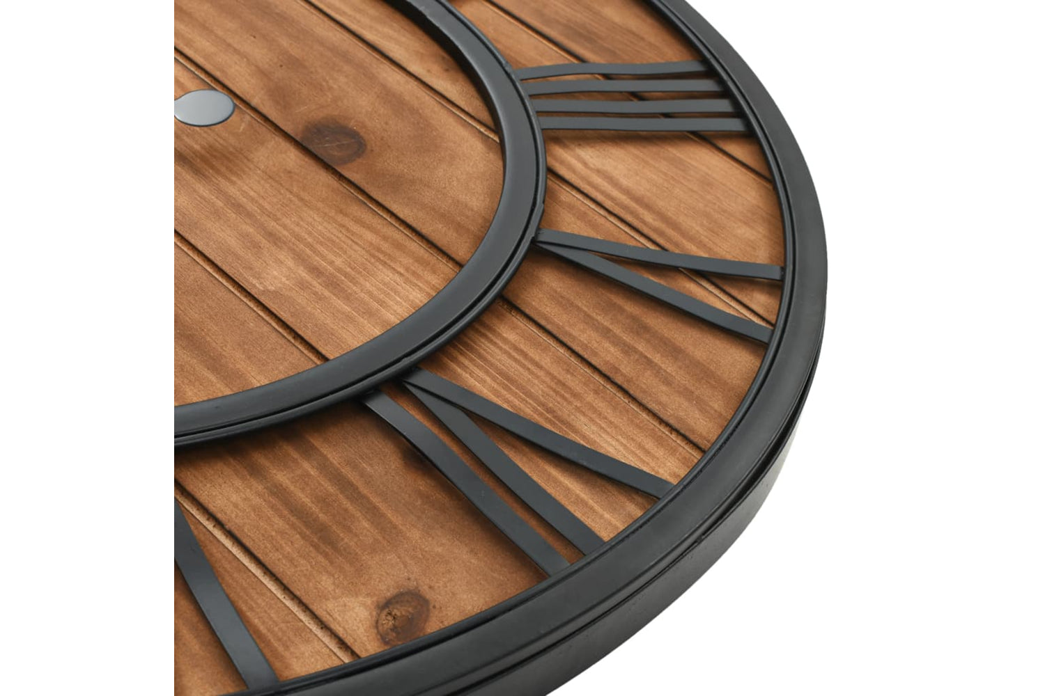 Vidaxl 50646 Vintage Wall Clock Wood And Metal 60cm | Brown/Black-5