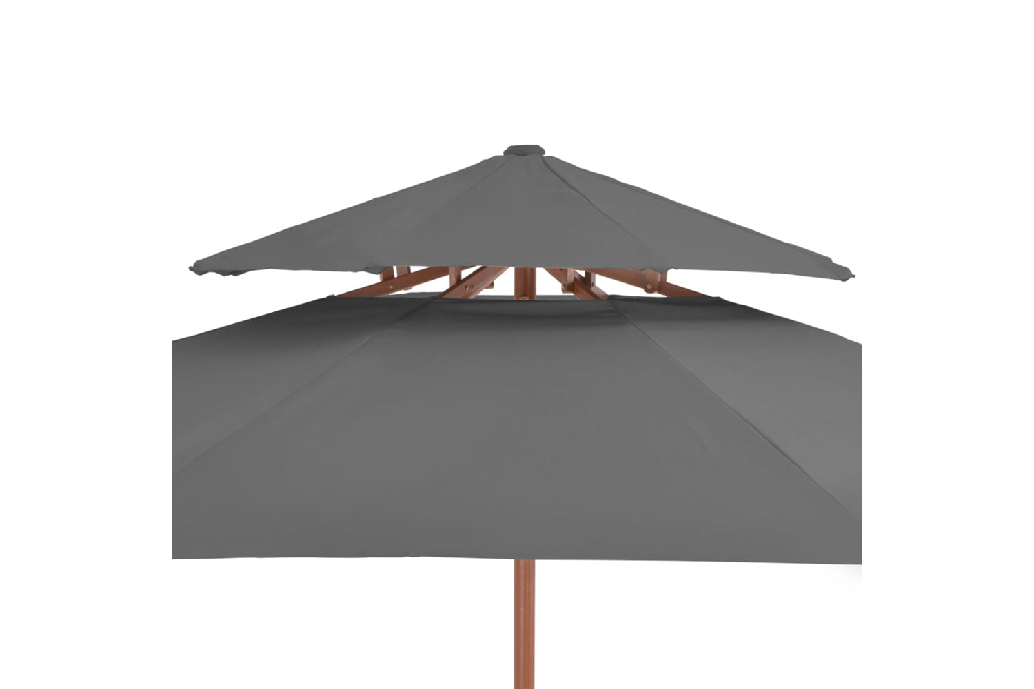 vidaXL 44519 Double Decker Parasol With Wooden Pole 270cm Anthracite-5