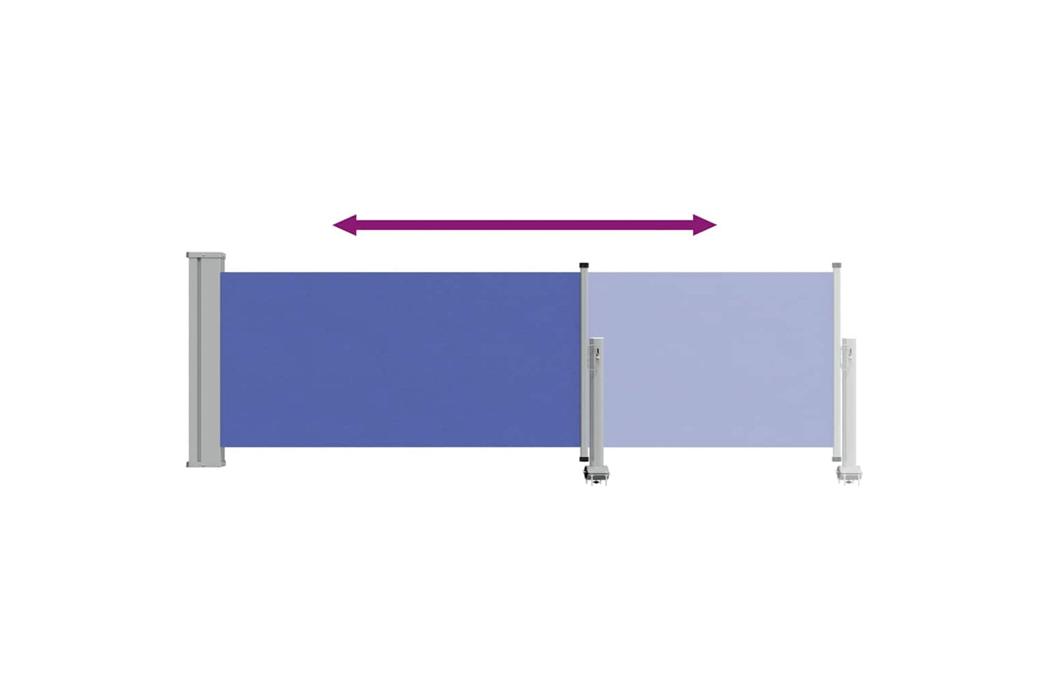 vidaXL 48362 Patio Retractable Side Awning 80x300cm Blue-6