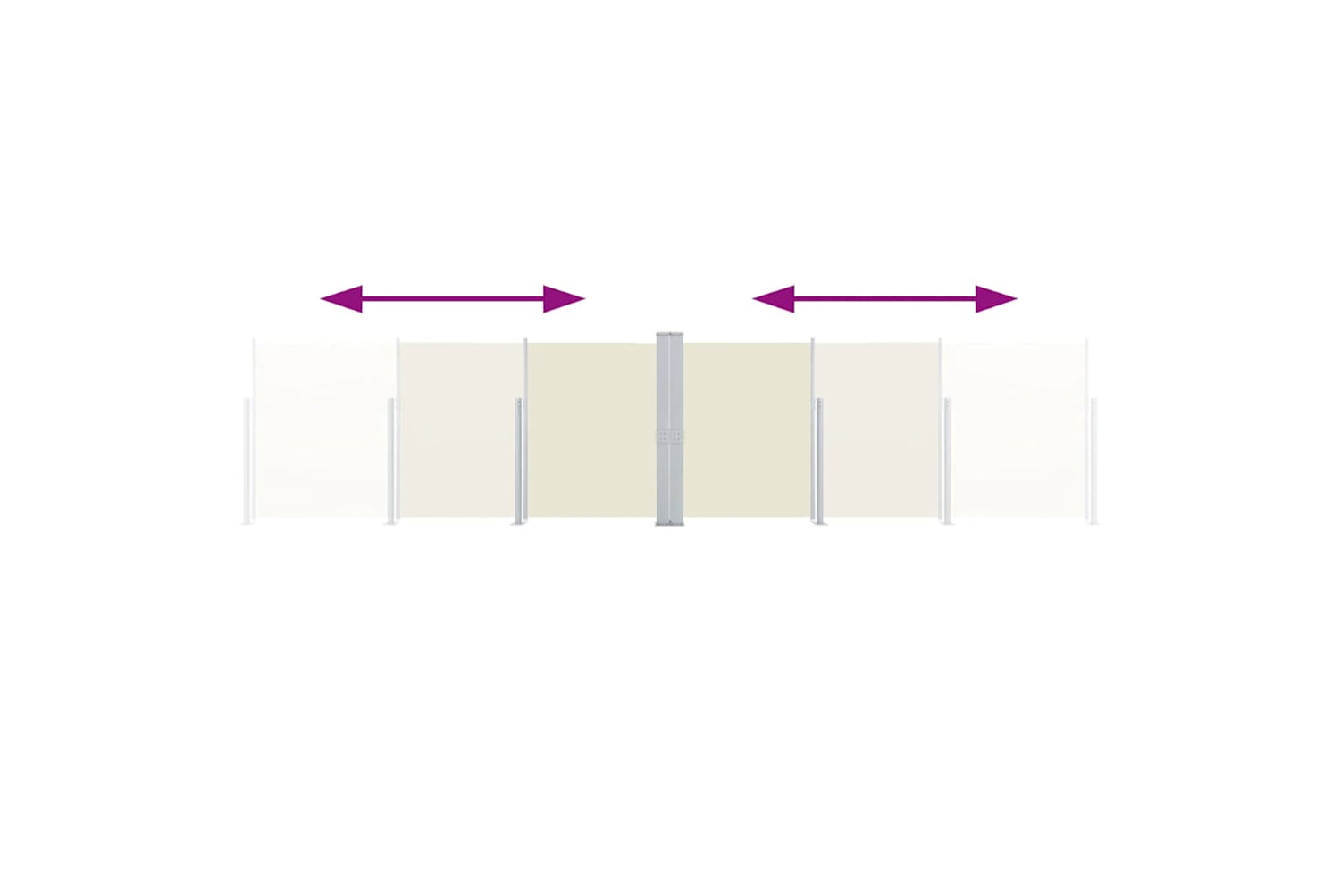 vidaXL 48467 Patio Retractable Double Side Awning 170x600cm Cream-5