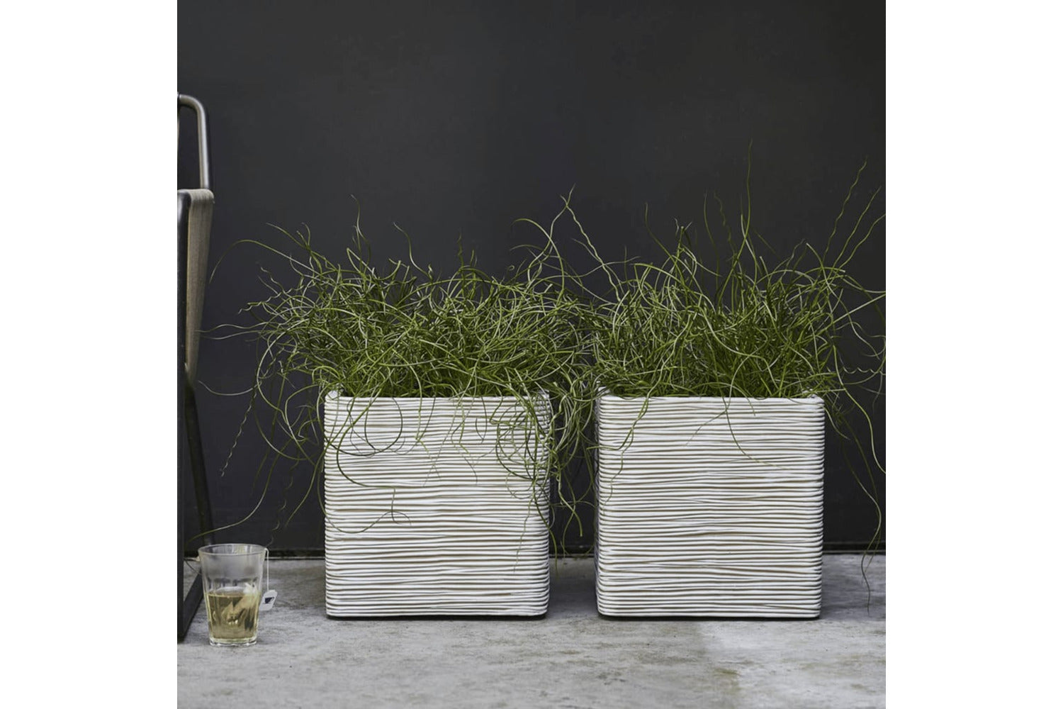 Capi 424208 Planter Nature Rib Square 30x30 Cm Ivory Kofi902-2