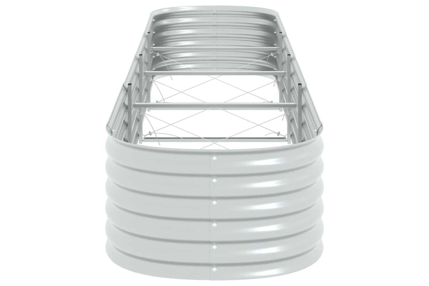 vidaXL 45516 Garden Raised Bed 400x80x44cm Galvanised Steel Silver-4