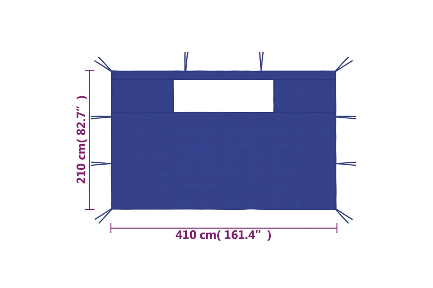 Vidaxl 3070426 Gazebo Sidewalls With Windows 2 Pcs Blue-5