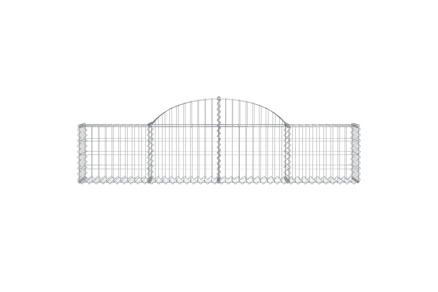 vidaXL 3146048 Arched Gabion Baskets 3 Pcs 200x30x40/60cm Galvanised Iron-3