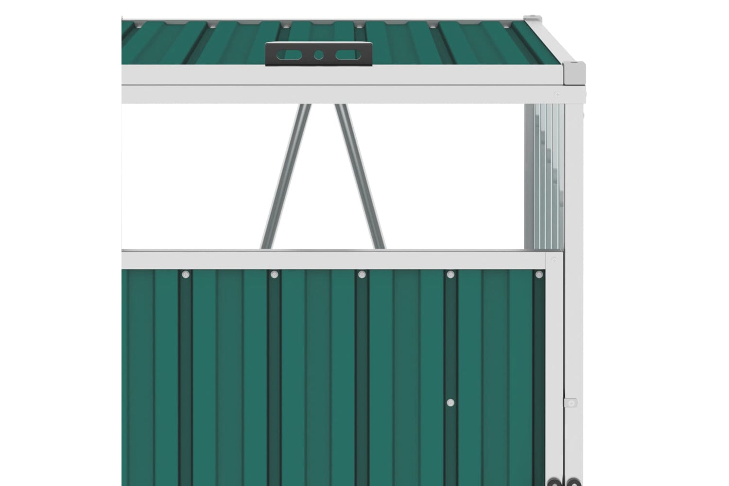 vidaXL Garbage Bin Shed Green 72x81x121cm Steel-5