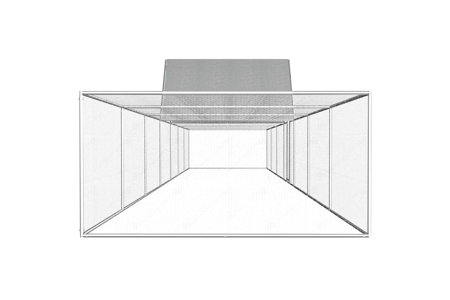 Vidaxl 144564 Chicken Coop 14x2x2 M Galvanised Steel-3