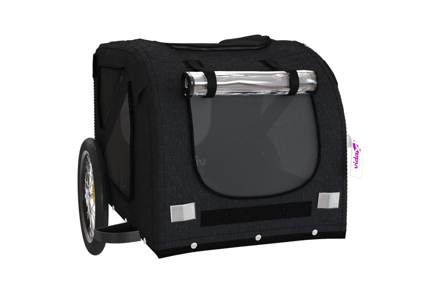 Vidaxl 93884 Pet Bike Trailer Black Oxford Fabric And Iron-4