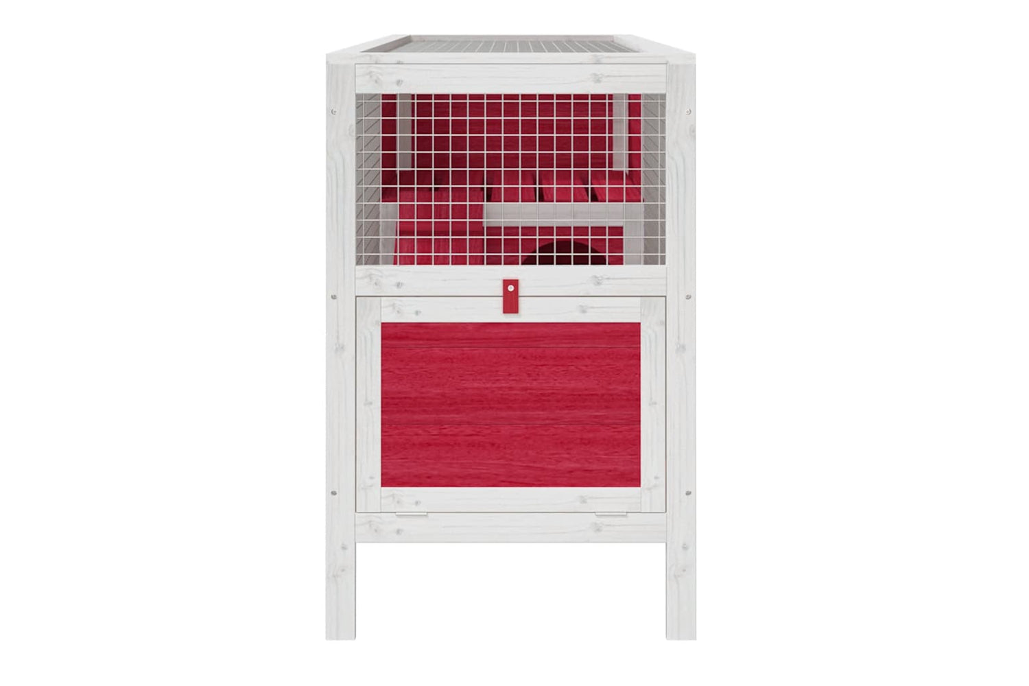Vidaxl Rabbit Hutch Red 103x44x69.5 Cm Solid Wood Pine-4