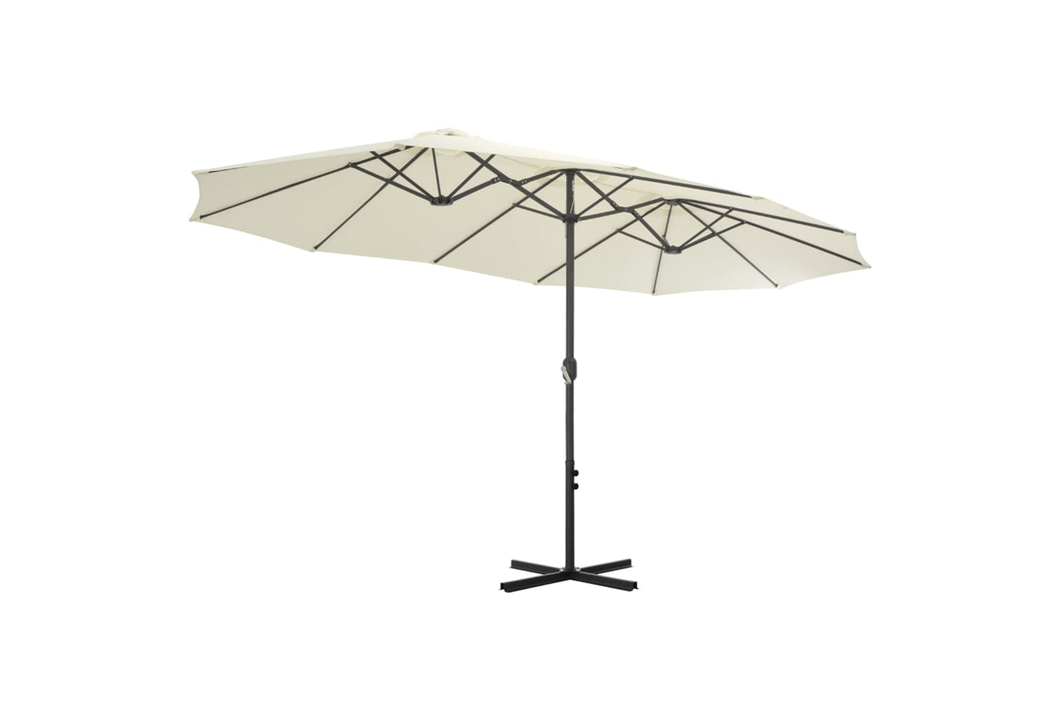 vidaXL 44868 Outdoor Parasol With Aluminium Pole 460x270cm Sand-4