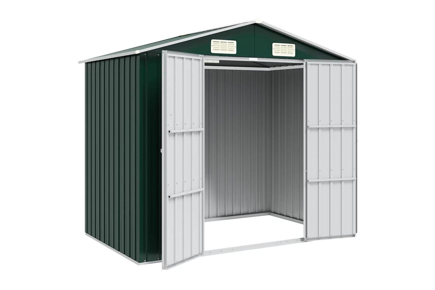 vidaXL 46297 Garden Shed Green 205x129x183cm Galvanised Steel-3