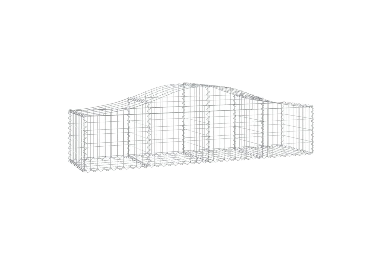 vidaXL 3145582 Arched Gabion Baskets 7 Pcs 200x50x40/60cm Galvanised Iron-2