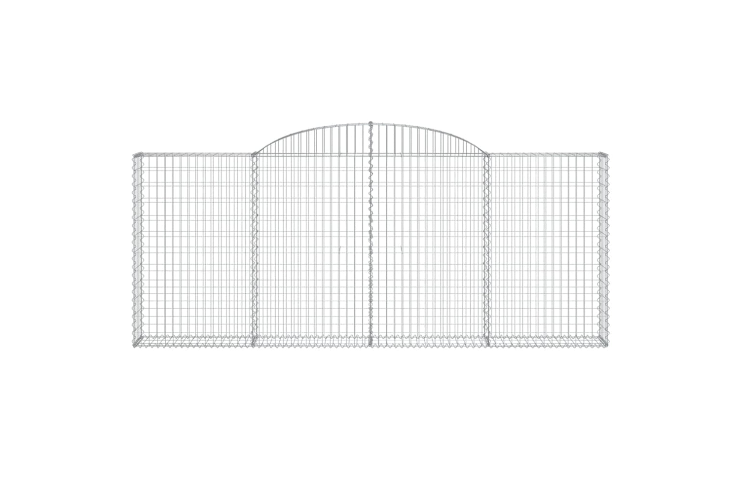 vidaXL 153506 Arched Gabion Basket 300x30x120/140cm Galvanised Iron-2