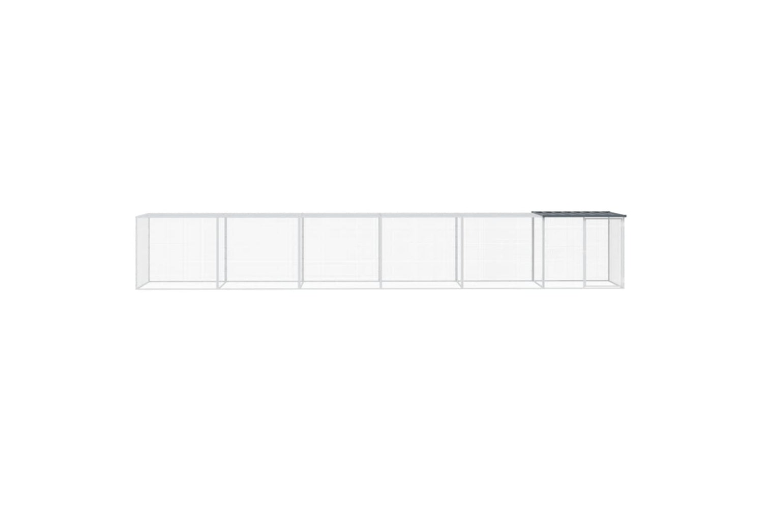 vidaXL 3189041 Chicken Cage With Roof Anthracite 603x98x90cm Galvanised Steel-2