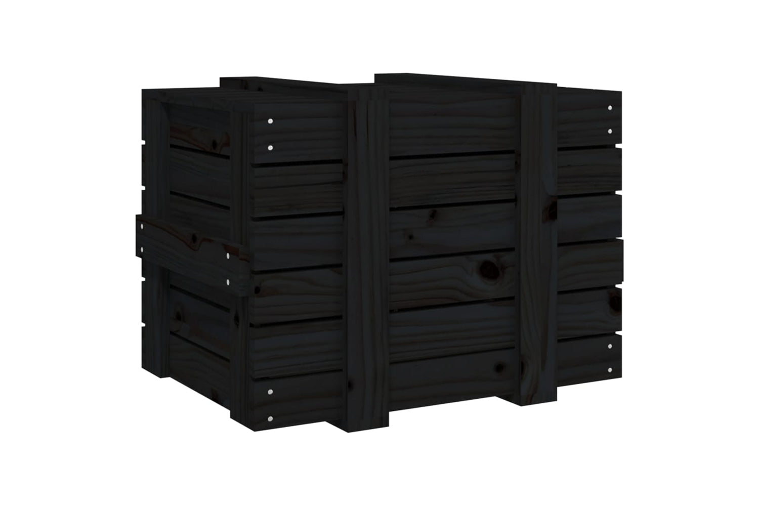 vidaXL 824997 Storage Box Black 58x40.5x42cm Solid Wood Pine-5
