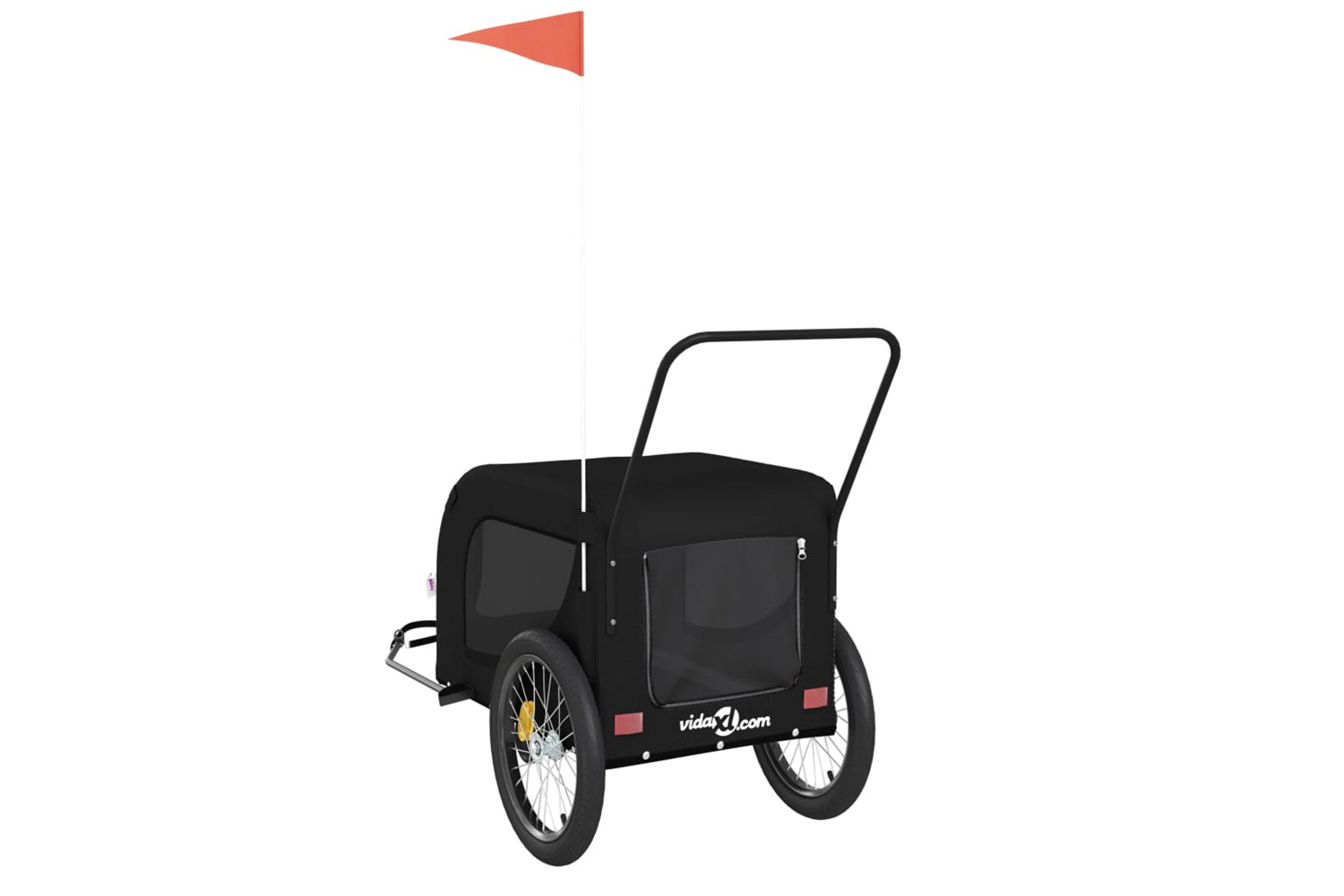 Vidaxl 94031 Pet Bike Trailer Black Oxford Fabric And Iron-6