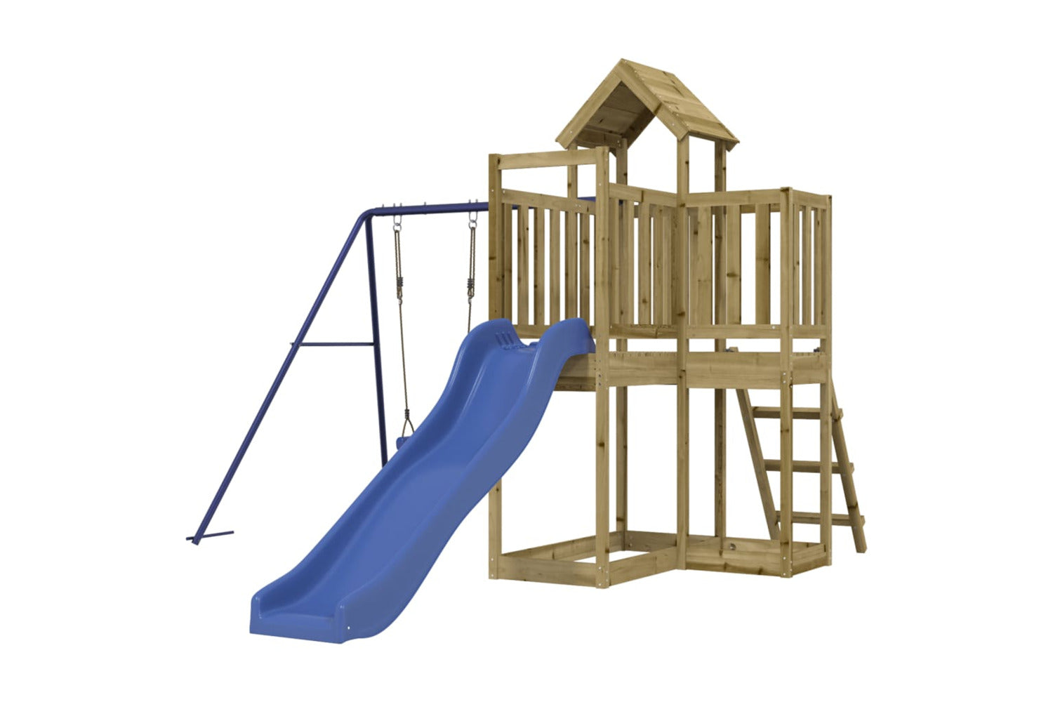 Vidaxl 3155842 Playhouse With Slide Swing Impregnated Wood Pine-3