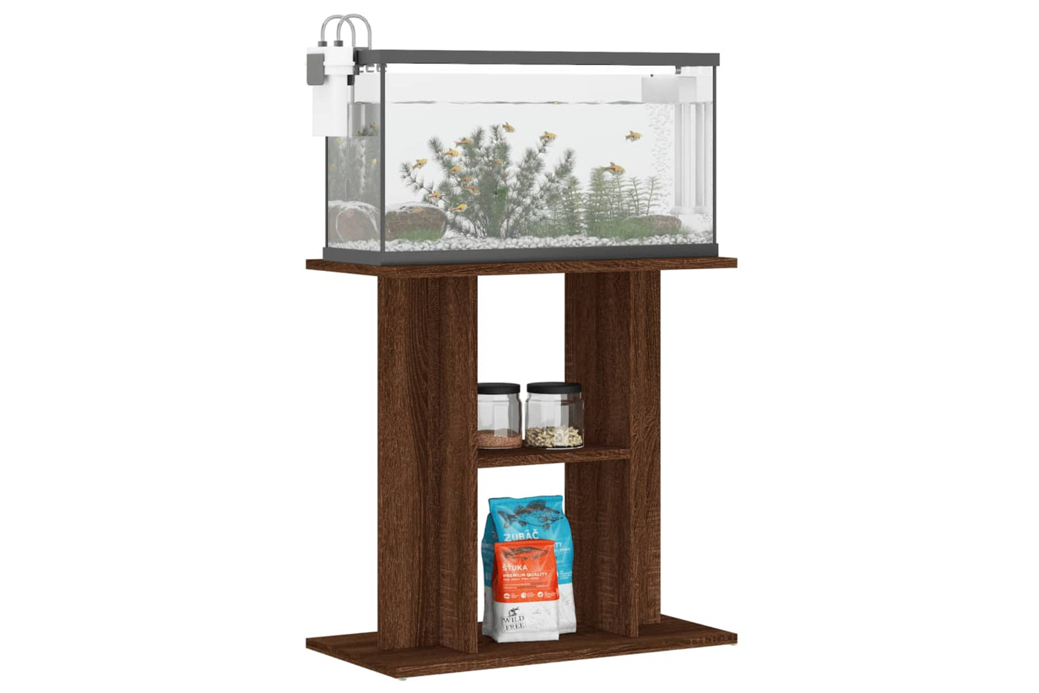 vidaXL 833574 Aquarium Stand Brown Oak 60x30x60cm Engineered Wood-2