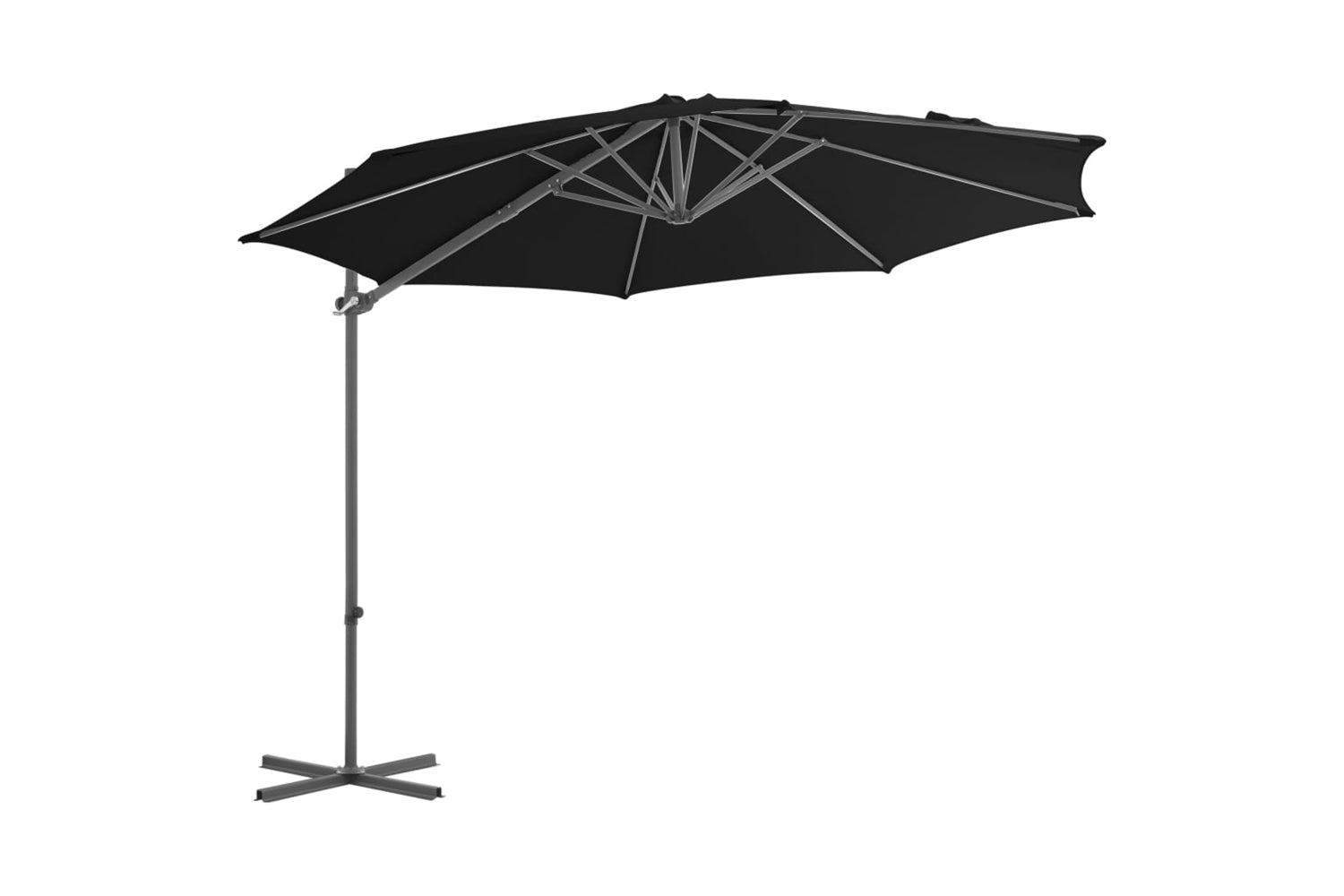 vidaXL 46998 Cantilever Umbrella With Steel Pole Black 300cm-2