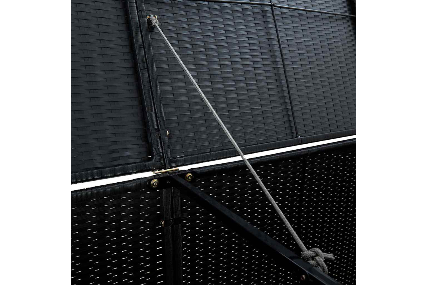 vidaXL 43887 Double Wheelie Bin Shed Poly Rattan Black 148x80x111cm-9