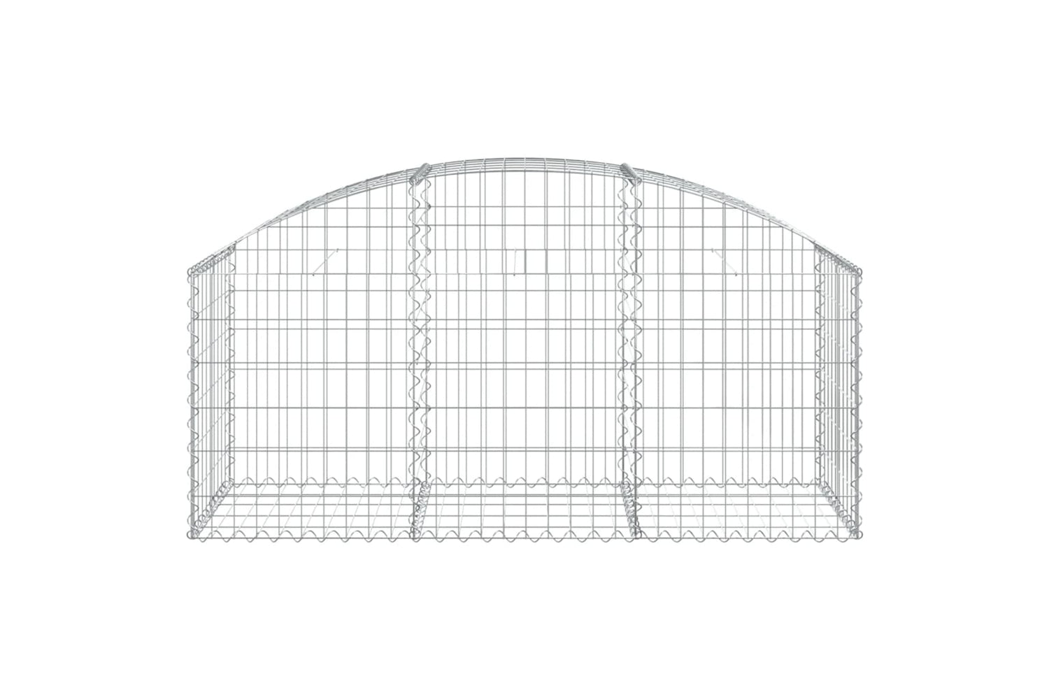 vidaXL 153453 Arched Gabion Basket 150x50x60/80cm Galvanised Iron-2