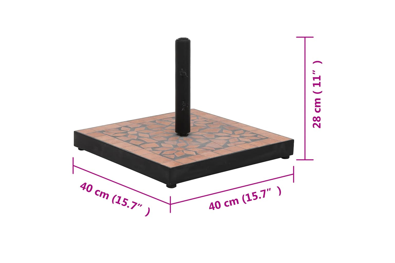 Vidaxl Parasol Base Terracotta Square 12 Kg-6
