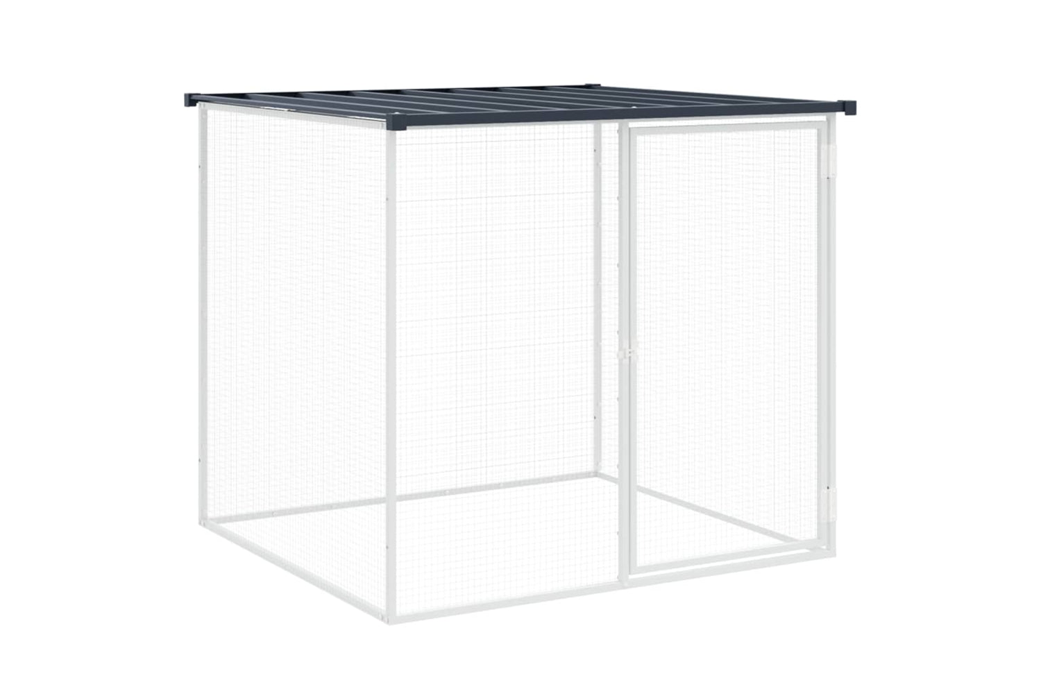 vidaXL 3189040 Chicken Cage With Roof Anthracite 403x98x90cm Galvanised Steel-5