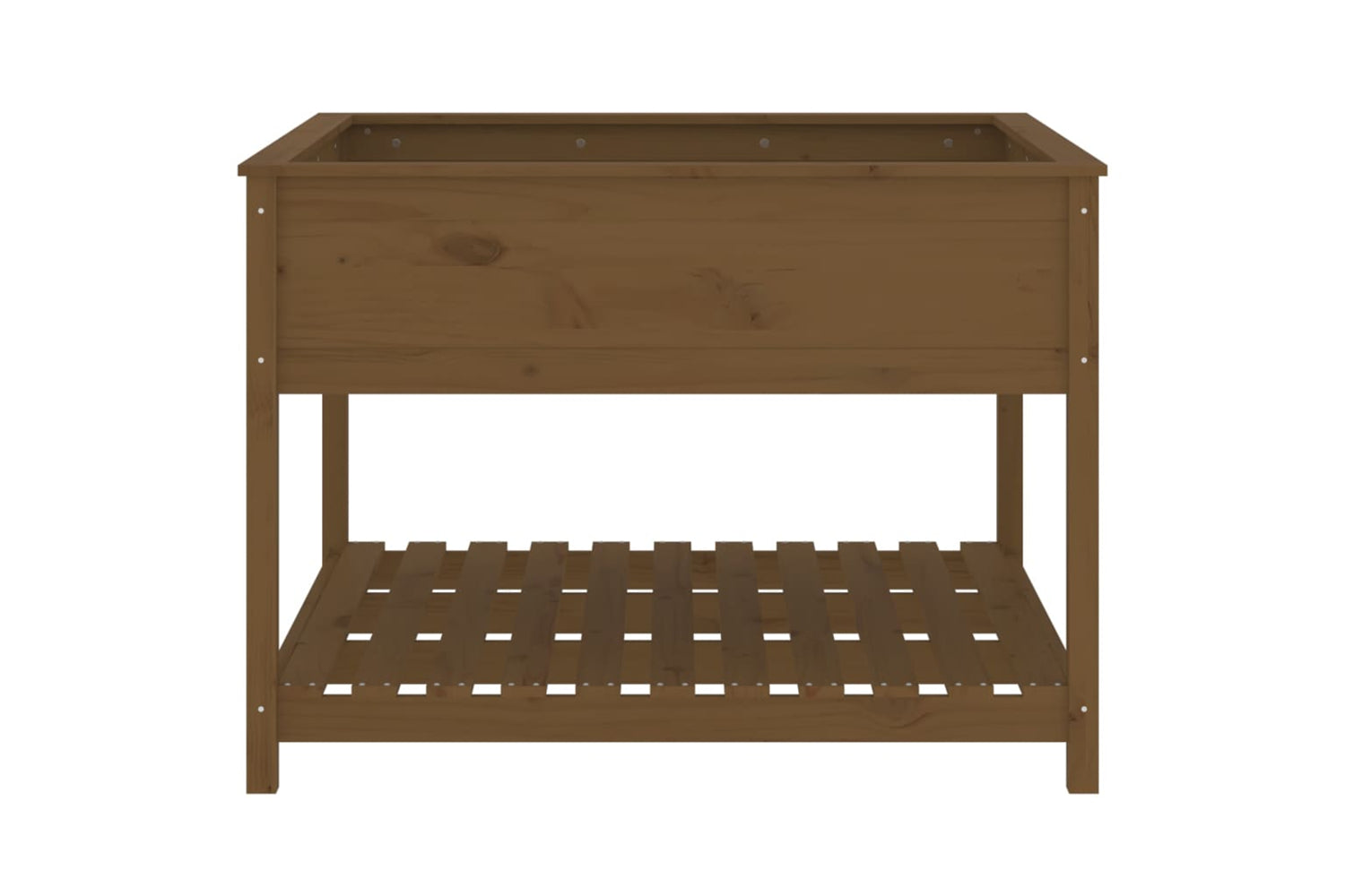 vidaXL 823804 Planter With Shelf Honey Brown 111.5x111.5x81cm Solid Wood Pine-4