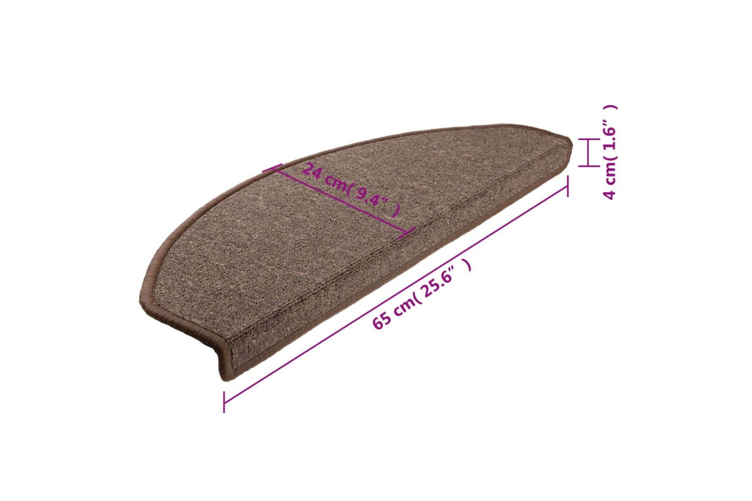 vidaXL 133888 Carpet Stair Treads 15 Pcs Coffee Brown 65x24x4cm-8