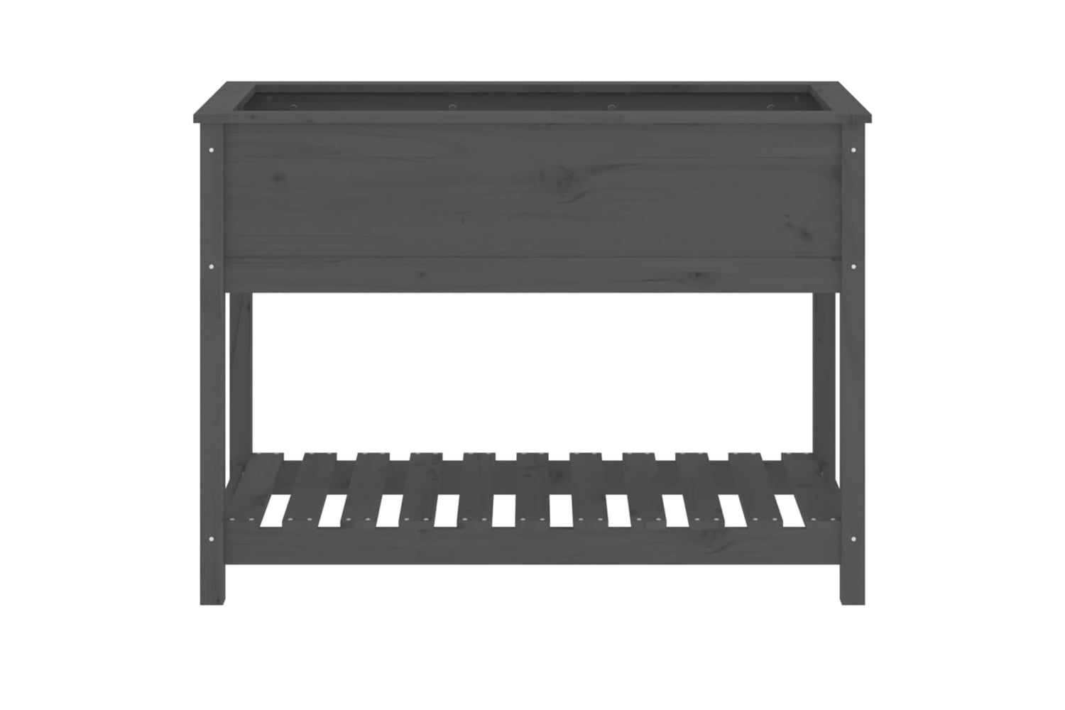 vidaXL 823789 Planter With Shelf Grey 111.5x54x81cm Solid Wood Pine-4