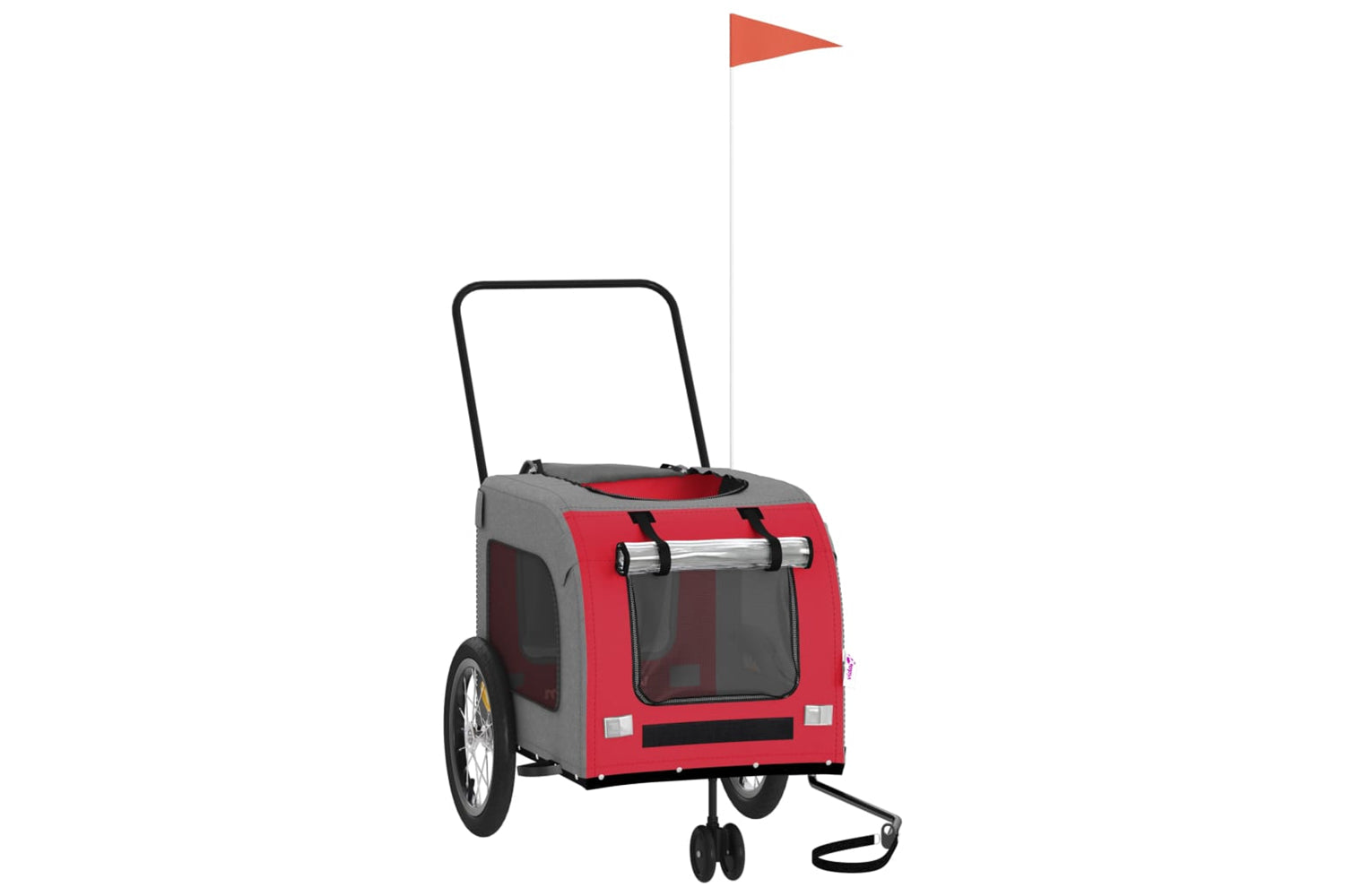 Vidaxl 93852 Pet Bike Trailer Red And Grey Oxford Fabric And Iron-2