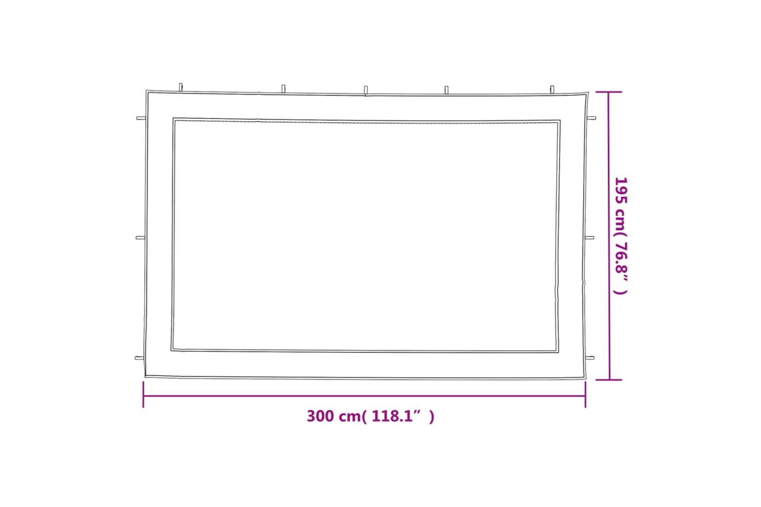 vidaXL Party Tent Sidewall 2 Pcs White And Black Mesh-4