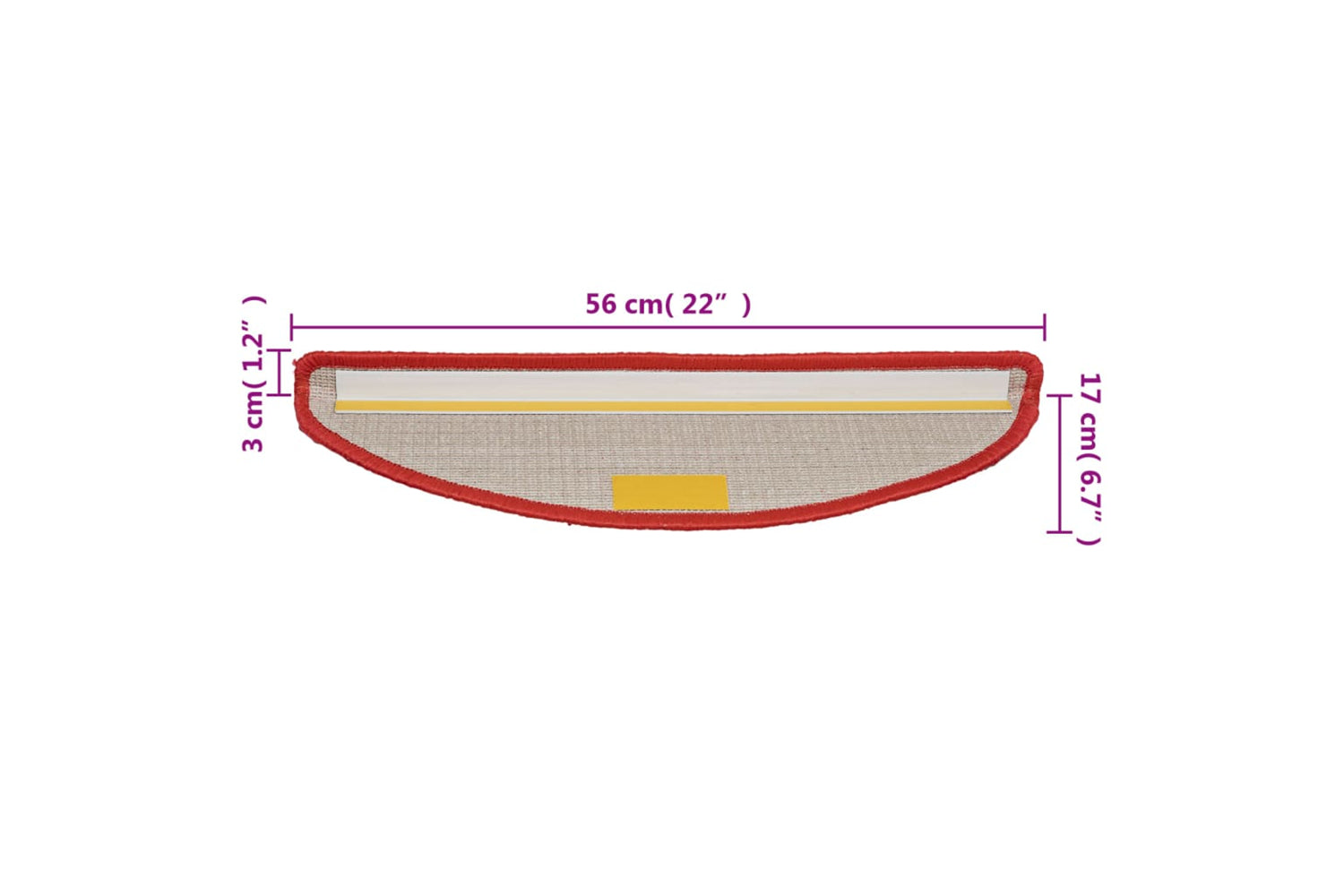 vidaXL 133899 Carpet Stair Treads 15 Pcs Red 56x17x3cm-7