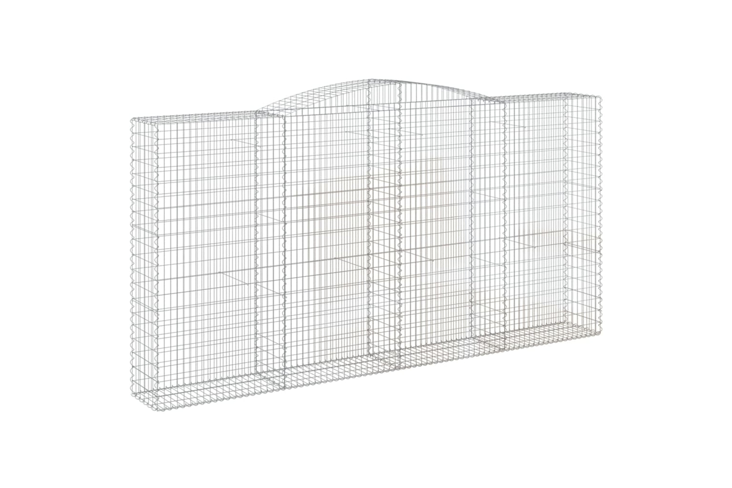 vidaXL 3147061 Arched Gabion Baskets 2 Pcs 400x50x200/220cm Galvanised Iron-2