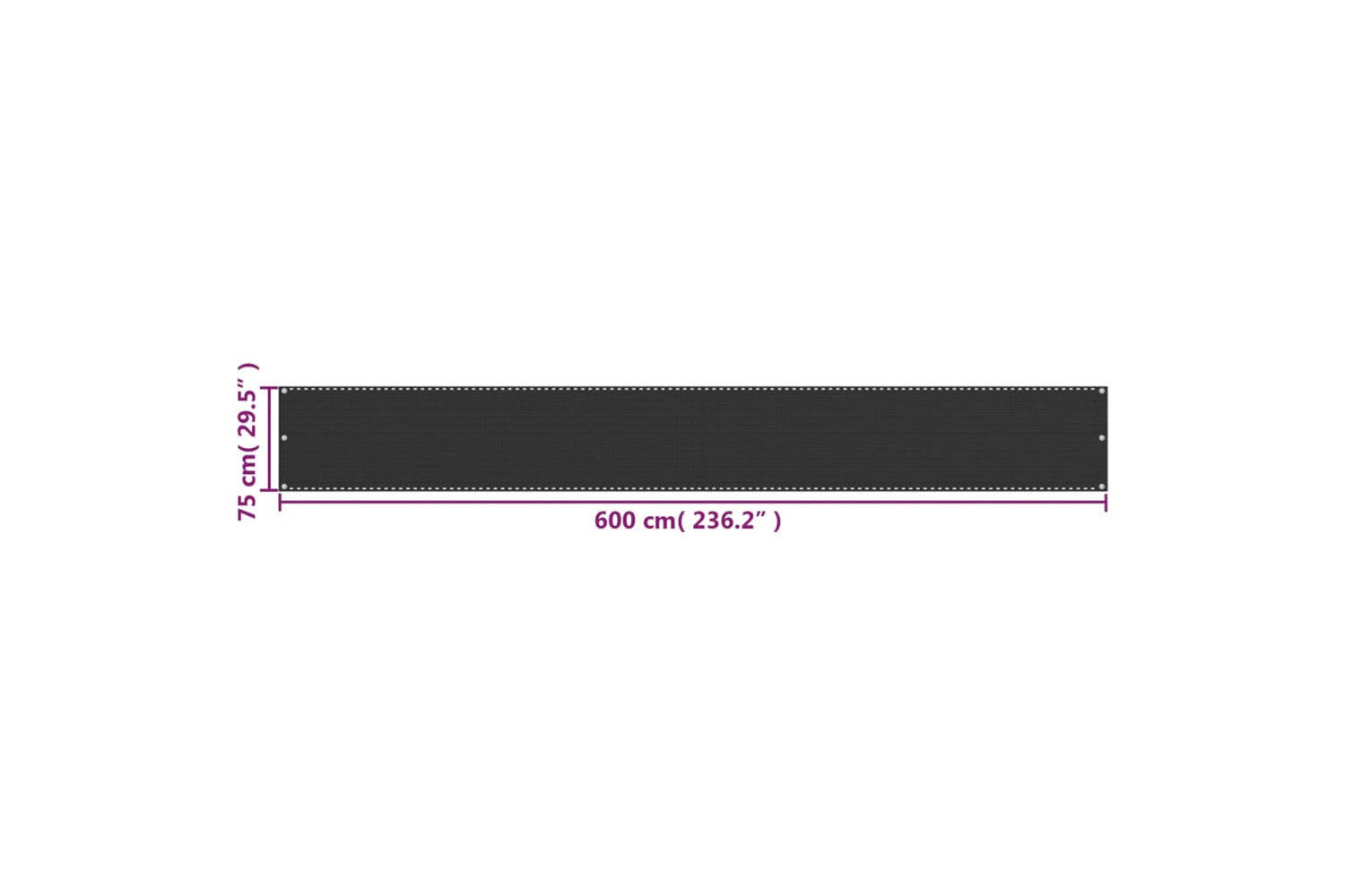 vidaXL 42313 Balcony Screen Hdpe 75x600cm Anthracite-5