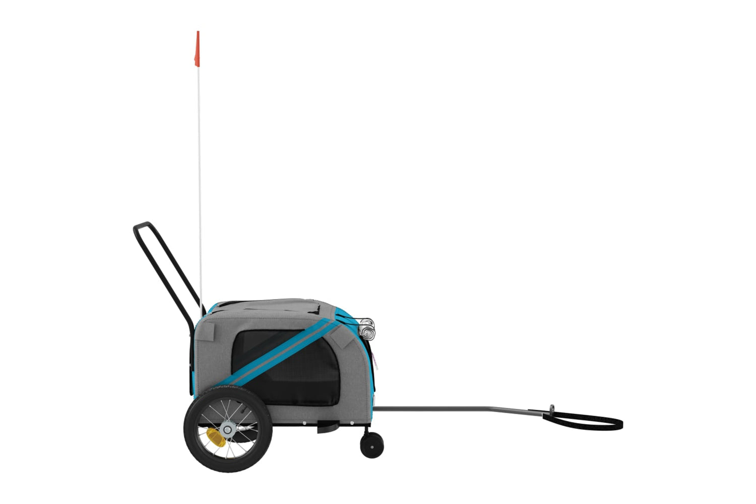 Vidaxl 93890 Pet Bike Trailer Blue And Black Oxford Fabric And Iron-5