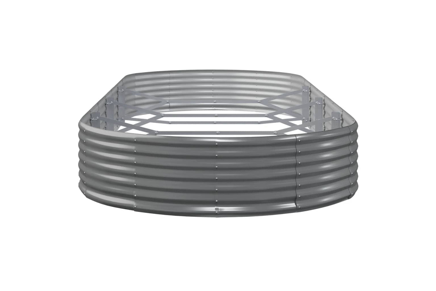 vidaXL 319034 Garden Raised Bed Powder-coated Steel 373x140x36cm Grey-3