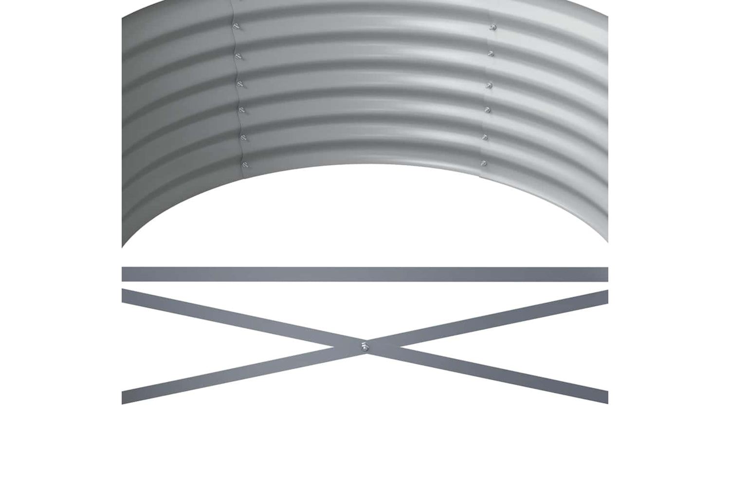 vidaXL 318922 Garden Raised Bed Powder-coated Steel 224x80x36cm Silver-4