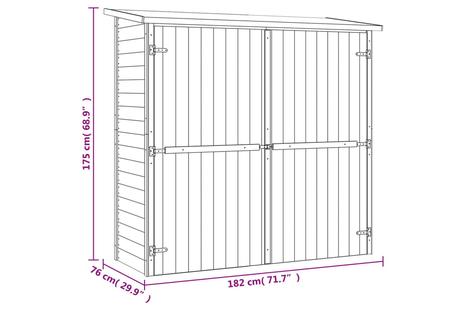 vidaXL 45307 Garden Tool Shed Impregnated Pinewood 182x76x175cm-7