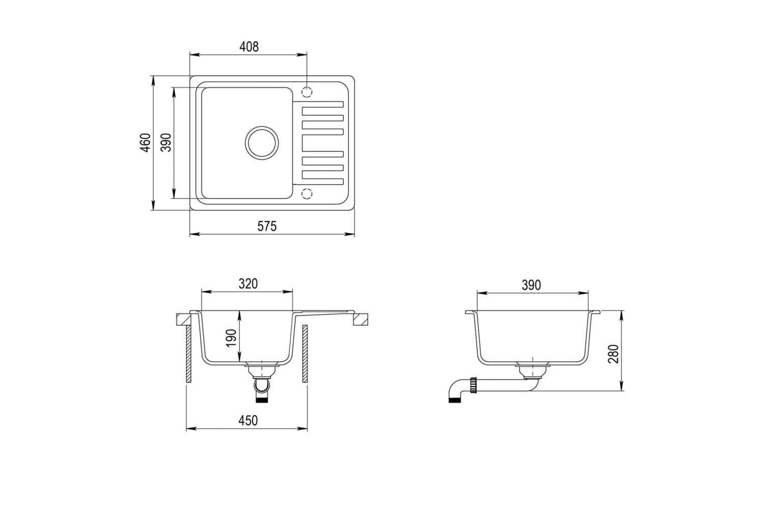 Vidaxl Granite Kitchen Sink Single Basin Beige-7