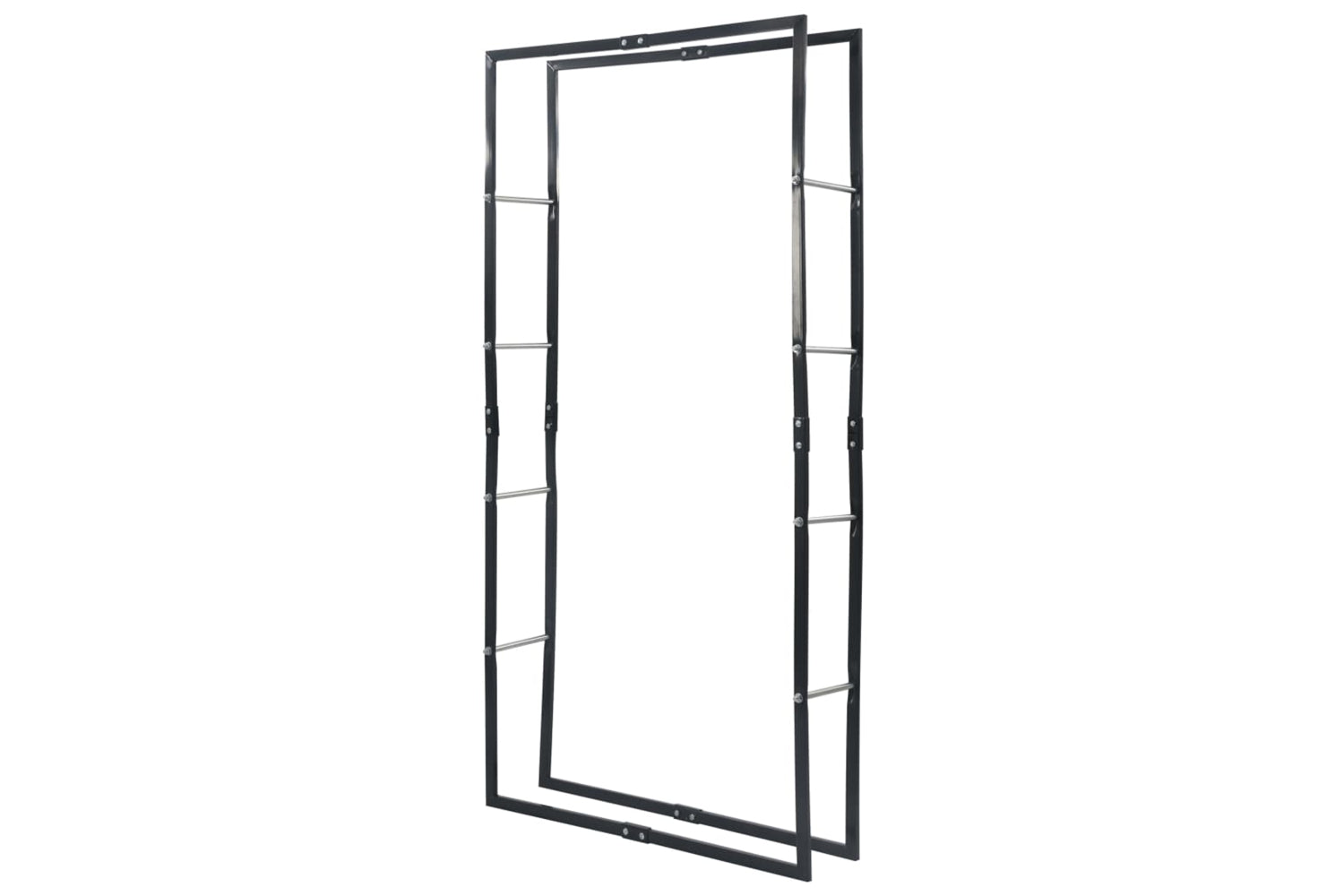 vidaXL 286286 Firewood Rack Black 100x25x200cm Steel-2
