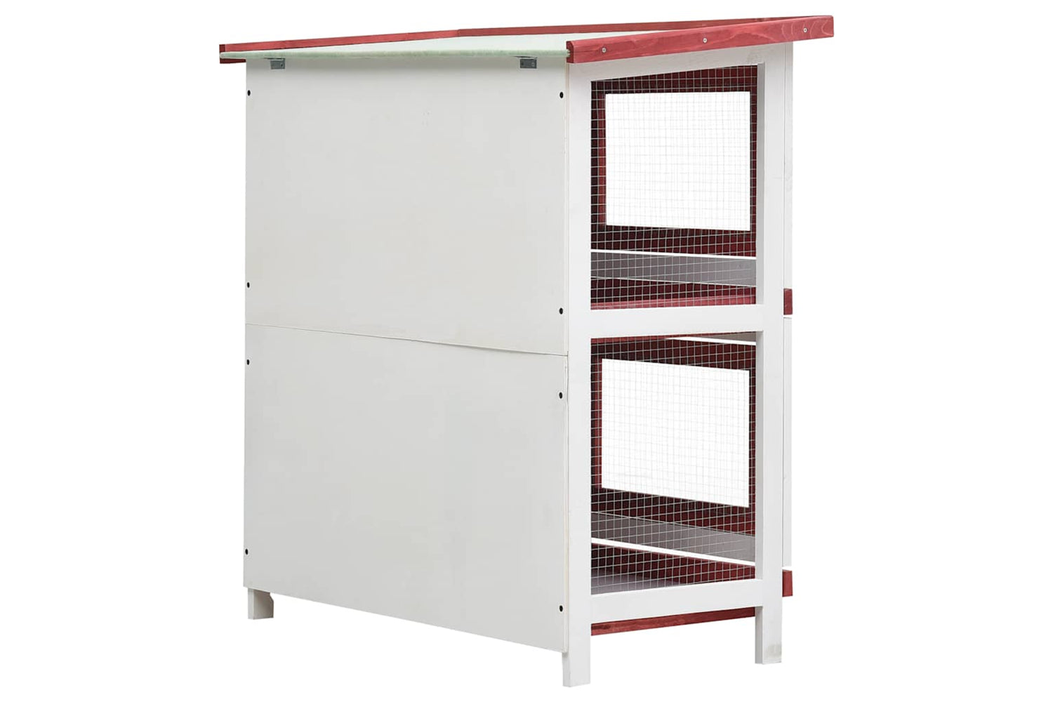 Vidaxl 170836 Outdoor Rabbit Hutch 4 Doors Red Wood-5