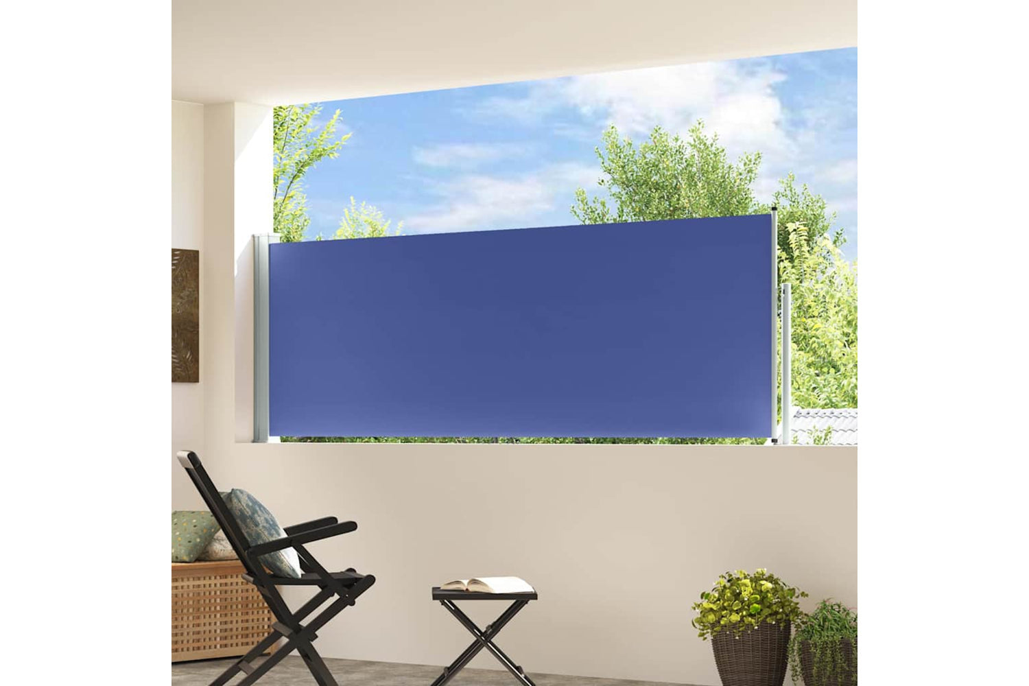 vidaXL 48372 Patio Retractable Side Awning 100x300cm Blue-2