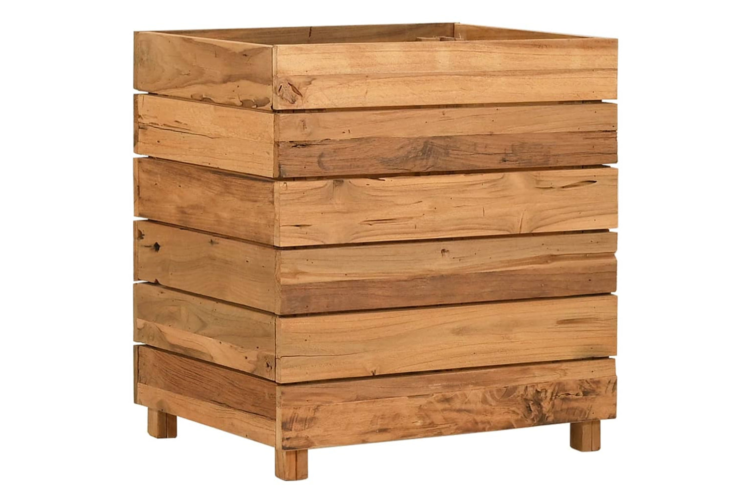 vidaXL Raised Bed 50x40x55cm Recycled Teak Wood And Steel-9