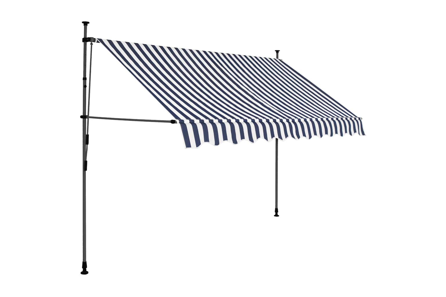 vidaXL 145845 Manual Retractable Awning With Led 300cm Blue And White-2